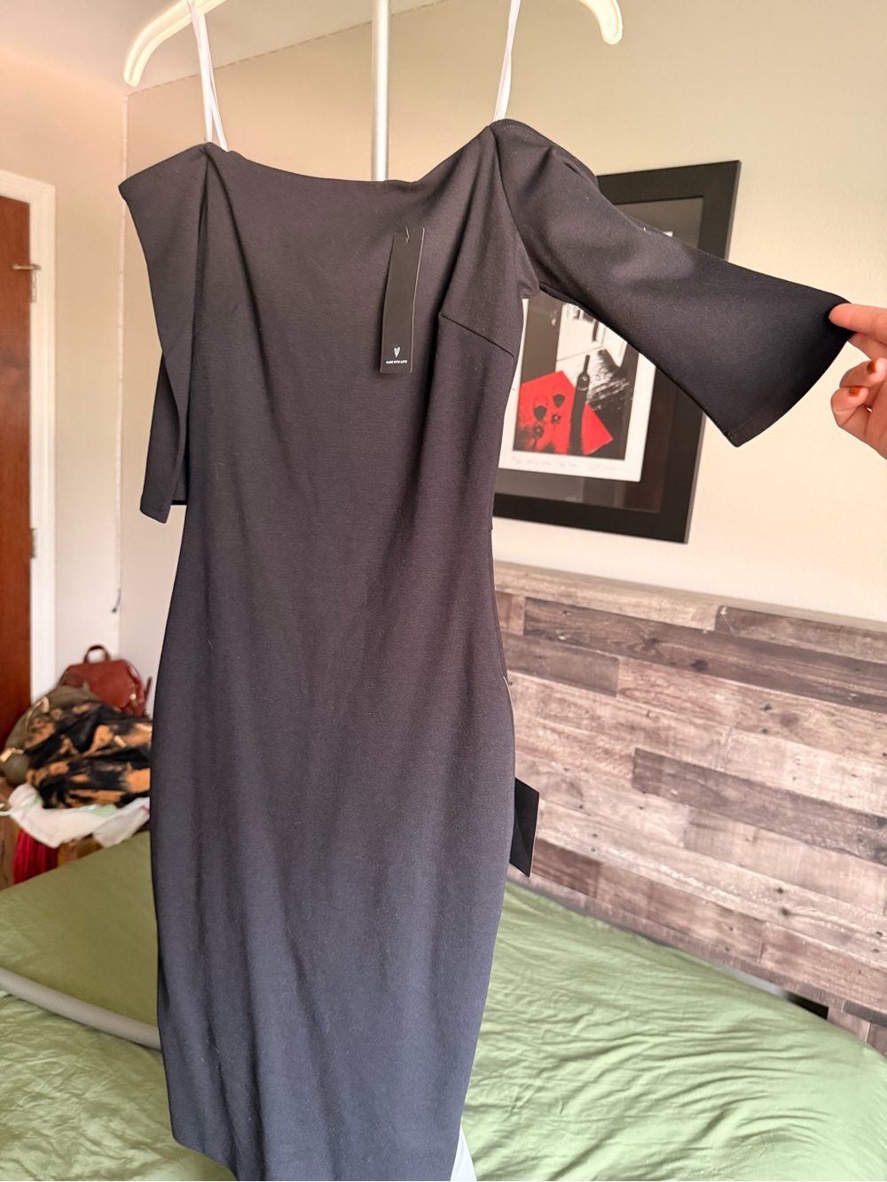 Lulu's Black One-Shoulder Sheath Dress